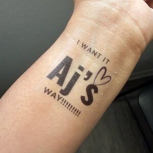 Temporary Tattoo Sticker - AJ's Way Black Script Heart